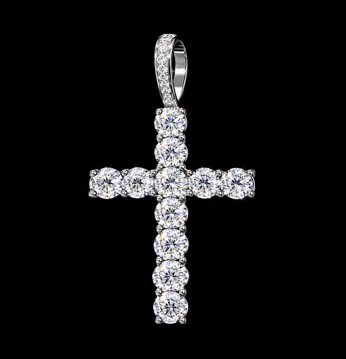 4mm Moissanite Cross Pendant — VVS1 | S925 Sterling Silver