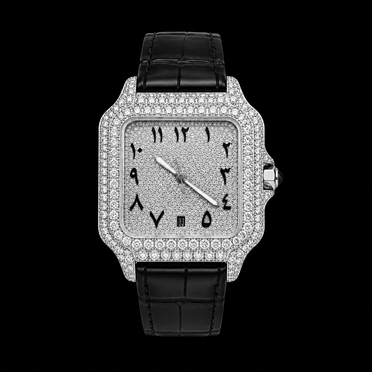 Moissanite Arabic Dial CS With Leather Band