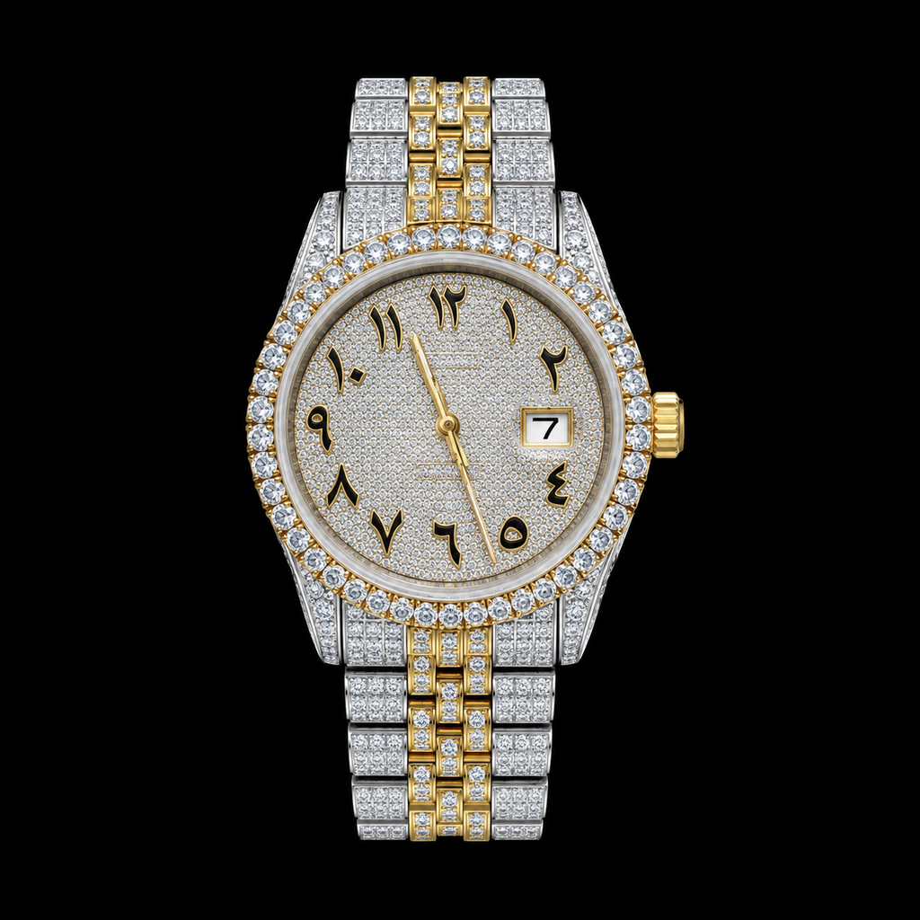 Moissanite Arabic Dial Watch