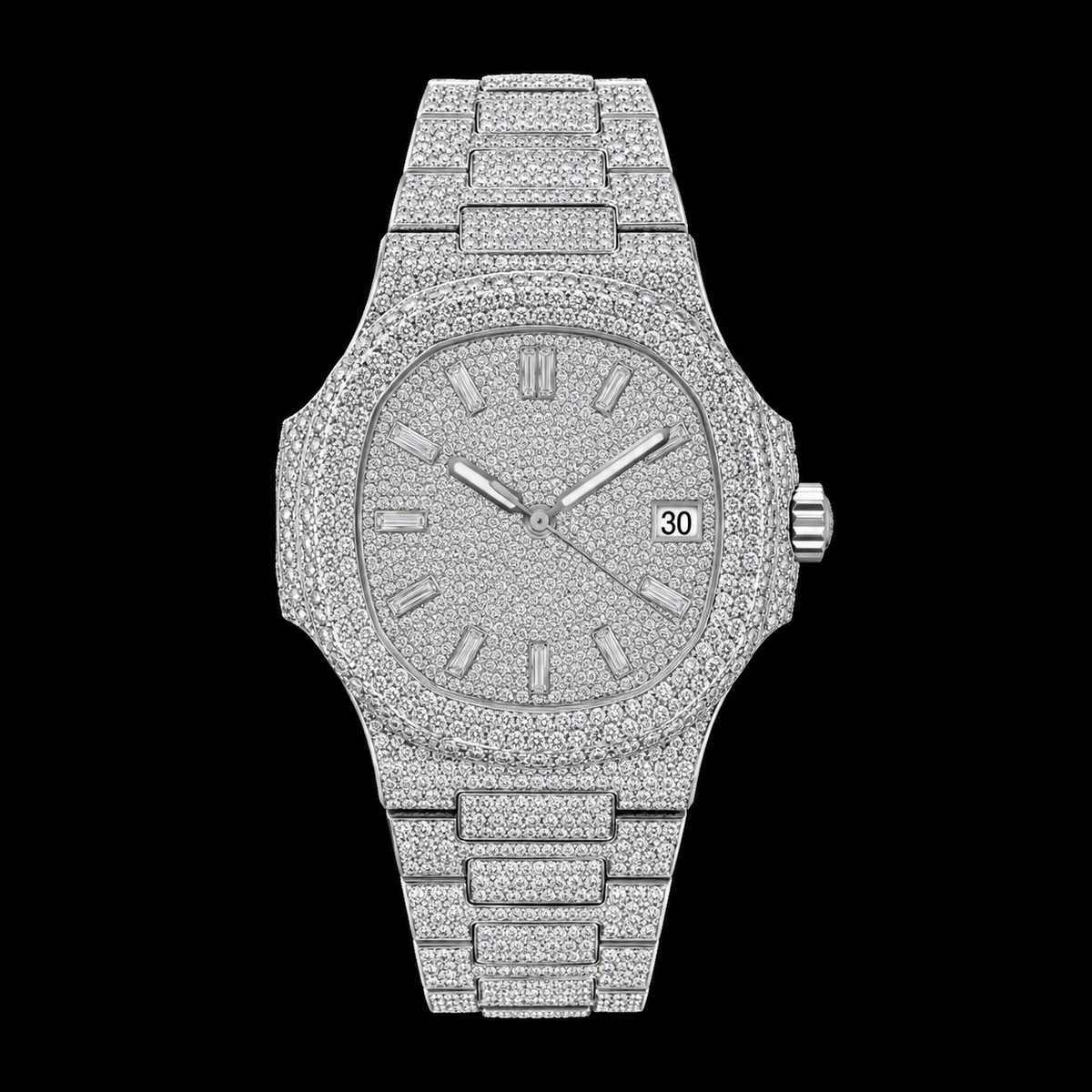 Moissanite Round Face VVS Watch