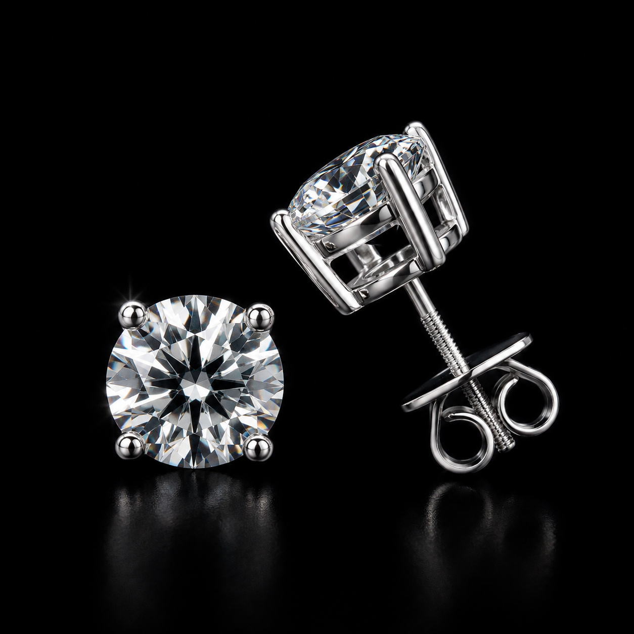 Moissanite Snowflake Stud Earrings