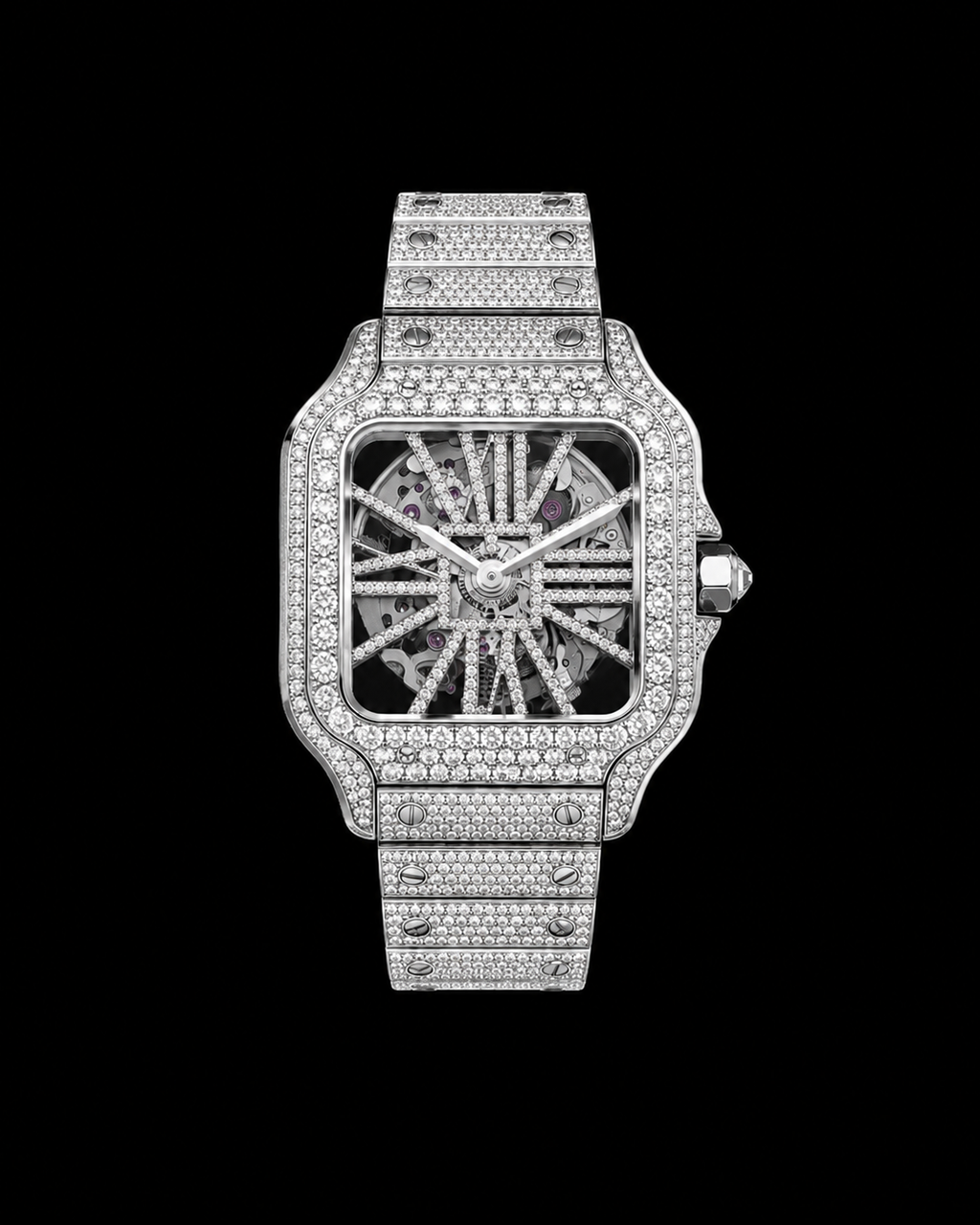 Moissanite Skeleton Iced Watch