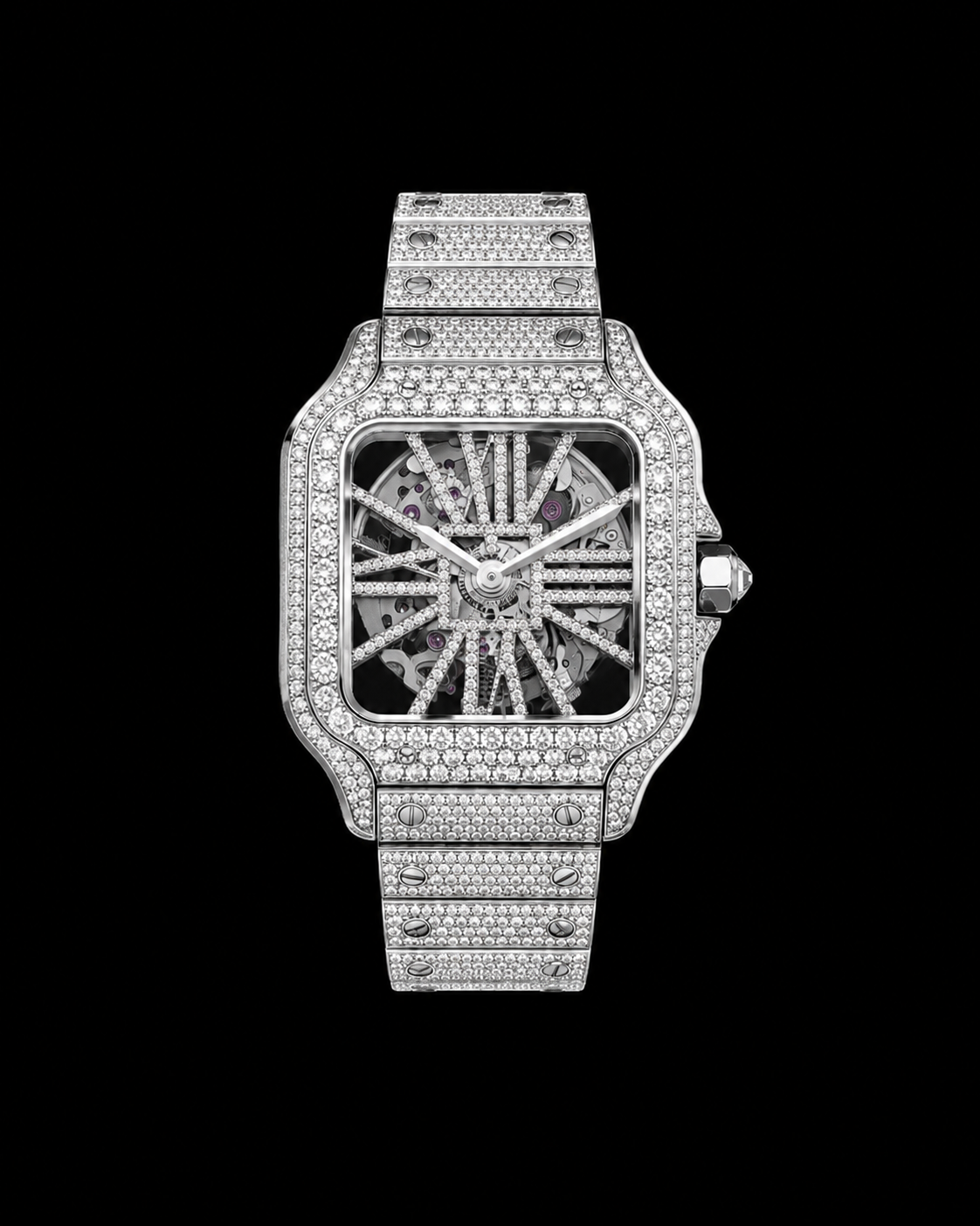 Moissanite Skeleton Iced Watch