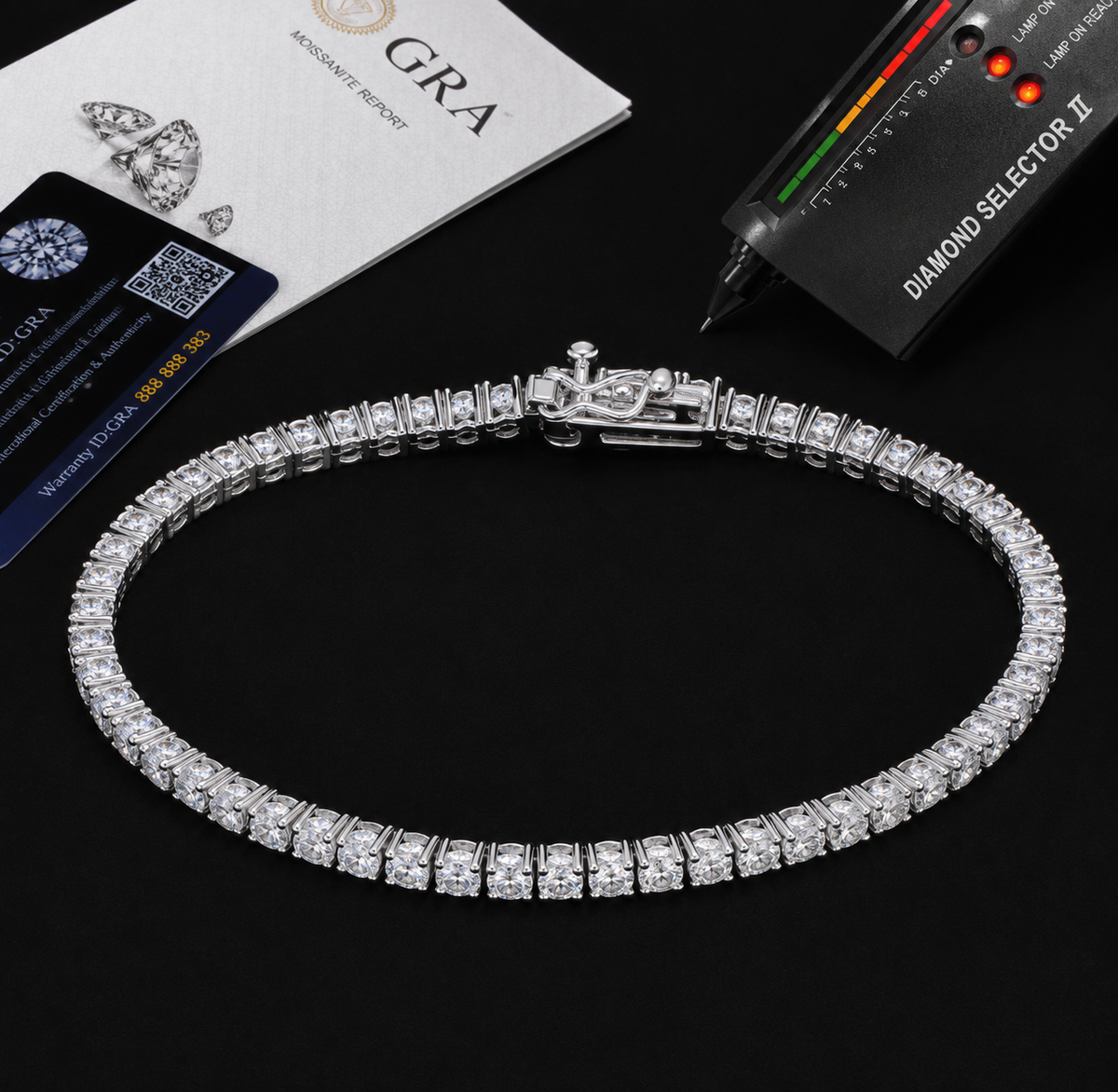S925 3mm VVS Moissanite Tennis Bracelet