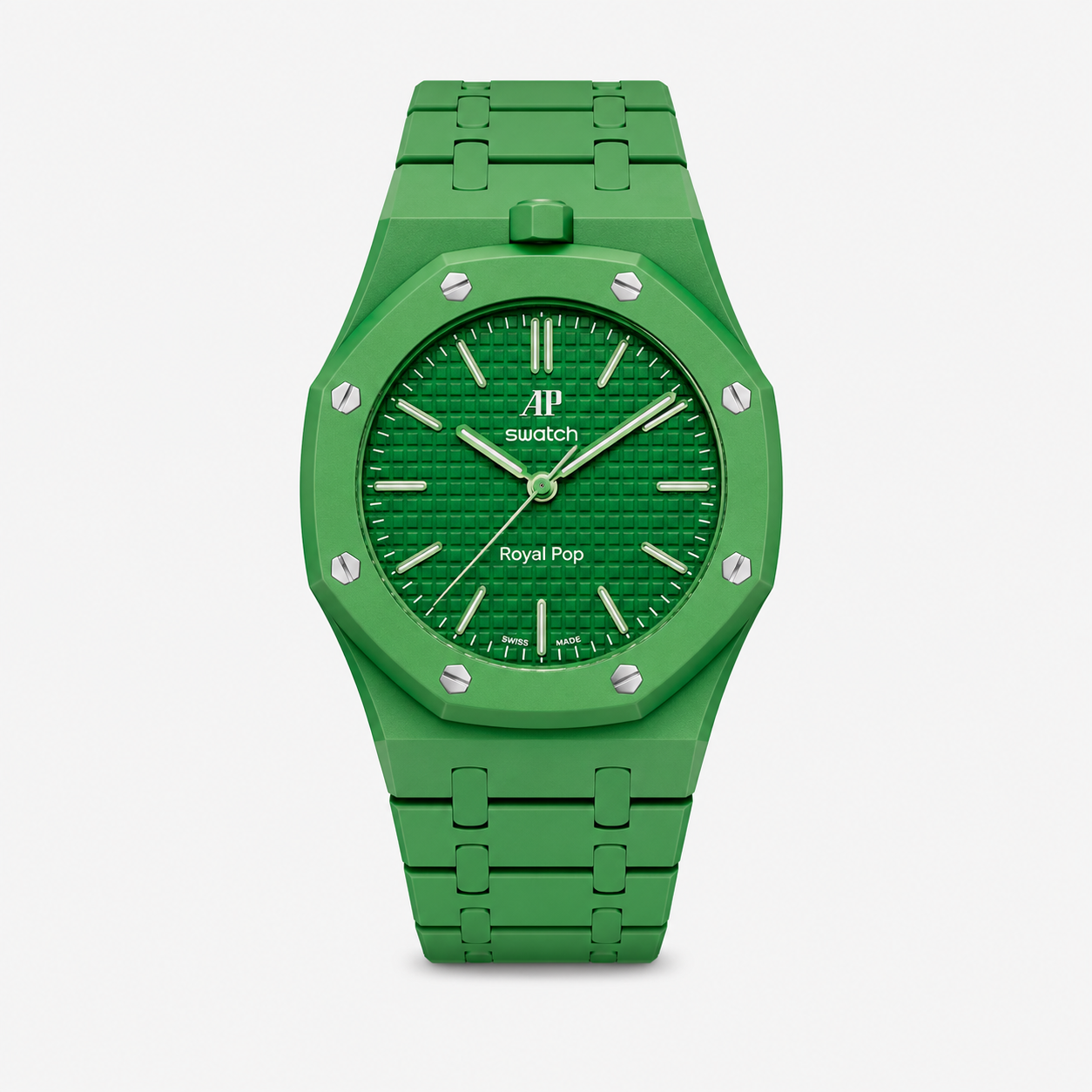 Audemars Piguet X Swatch Royal Pop Watch Band - Bioceramic Forest Green