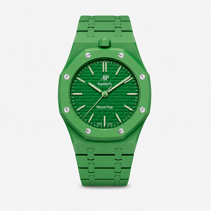 Audemars Piguet X Swatch Royal Pop Watch Band - Bioceramic Forest Green