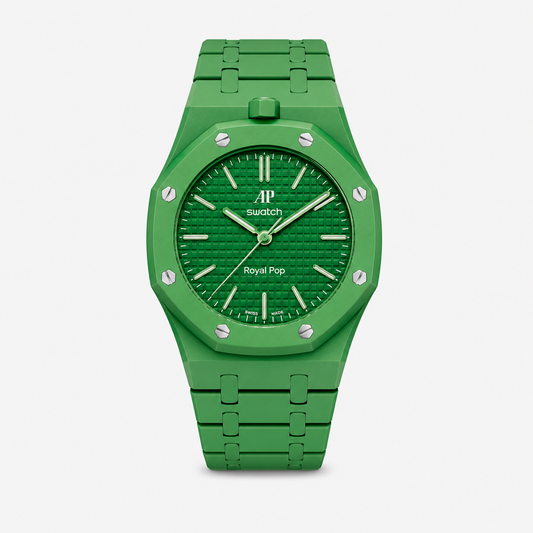 Audemars Piguet X Swatch Royal Pop Watch Band - Bioceramic Forest Green