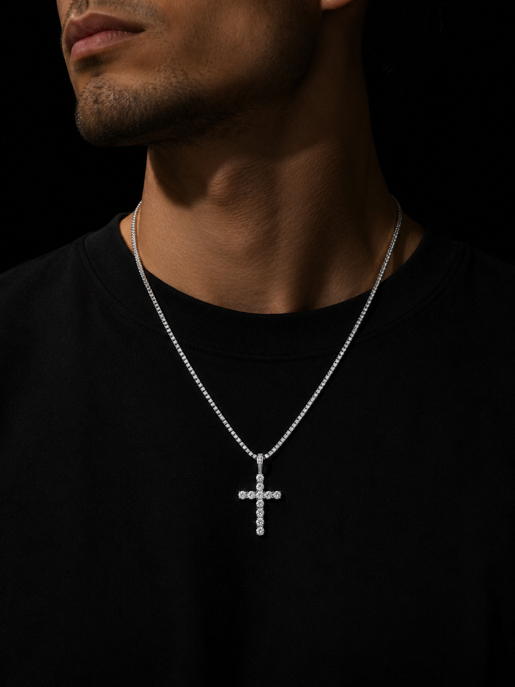 4mm Moissanite Cross Pendant — VVS1 | S925 Sterling Silver