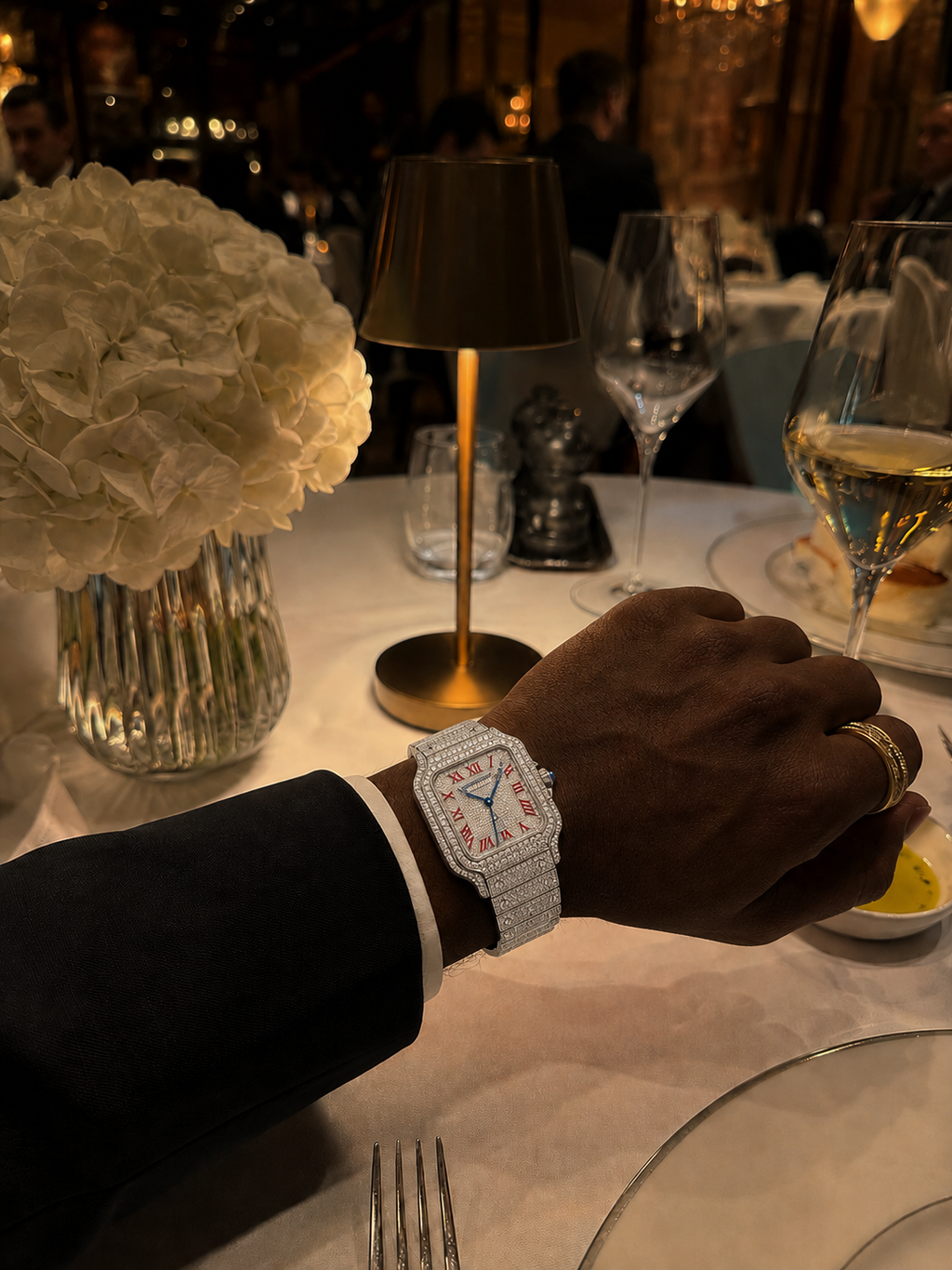 Custom Red Roman Numerals Moissanite CS Watch