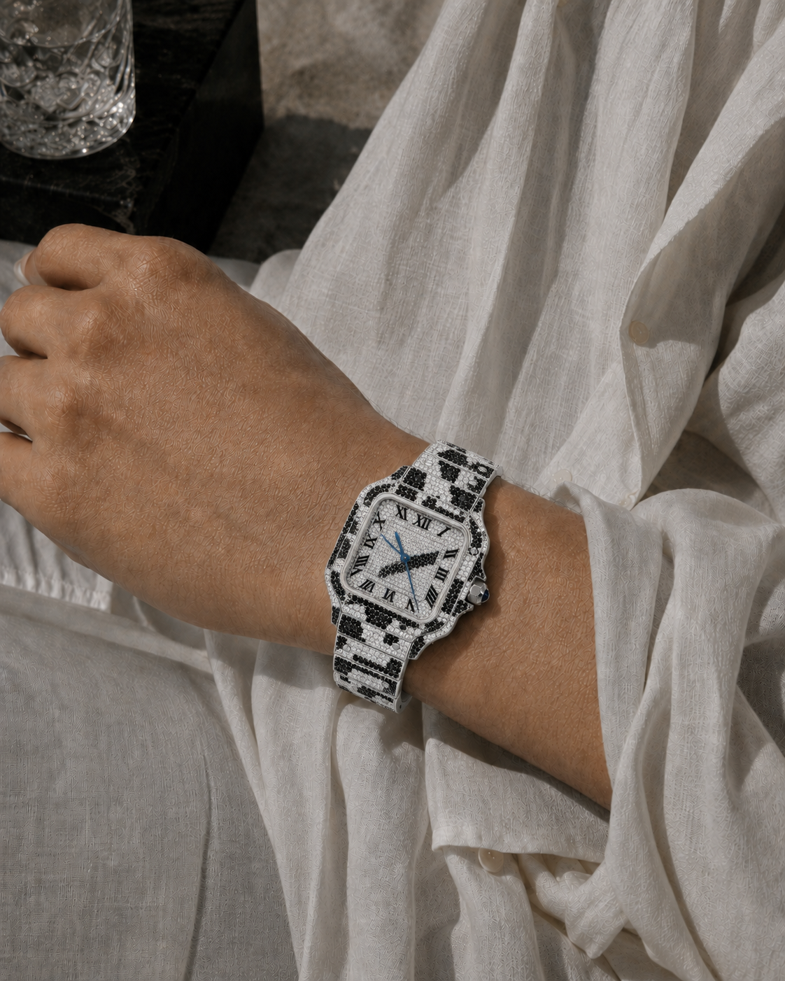 Custom Spotted Moissanite CS Watch