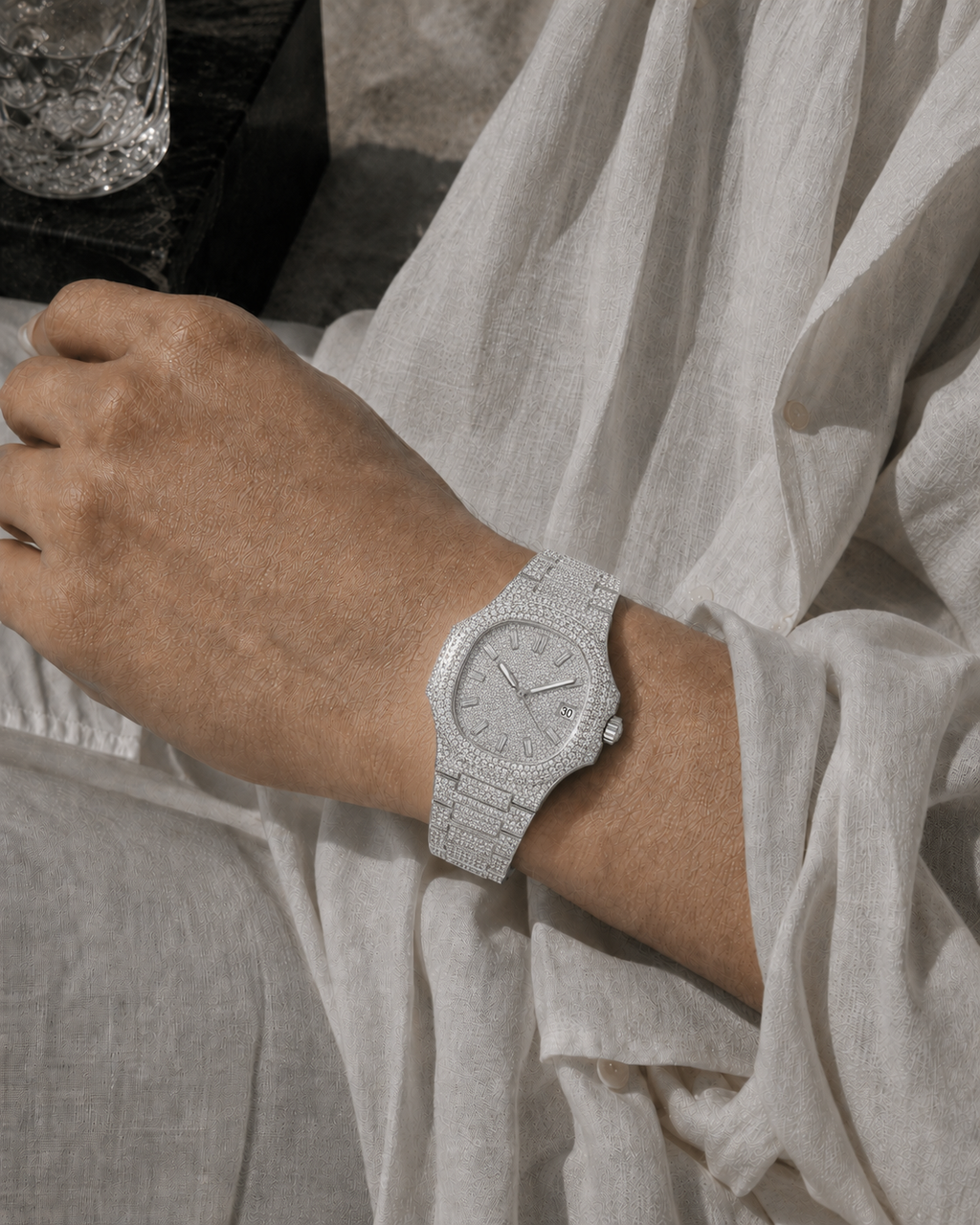 Moissanite Round Face VVS Watch