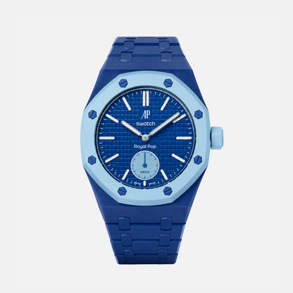 Audemars Piguet X Swatch Royal Pop Watch Band - Bioceramic Navy Blue
